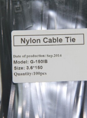 尼龙扎带 捆扎带 耐用扎线带 G-150IB  4*150 黑色 100PCS