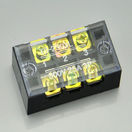 TB-2503/TB-2503L铜接线端子排 固定式接线端子板 厚件25A 3位3P