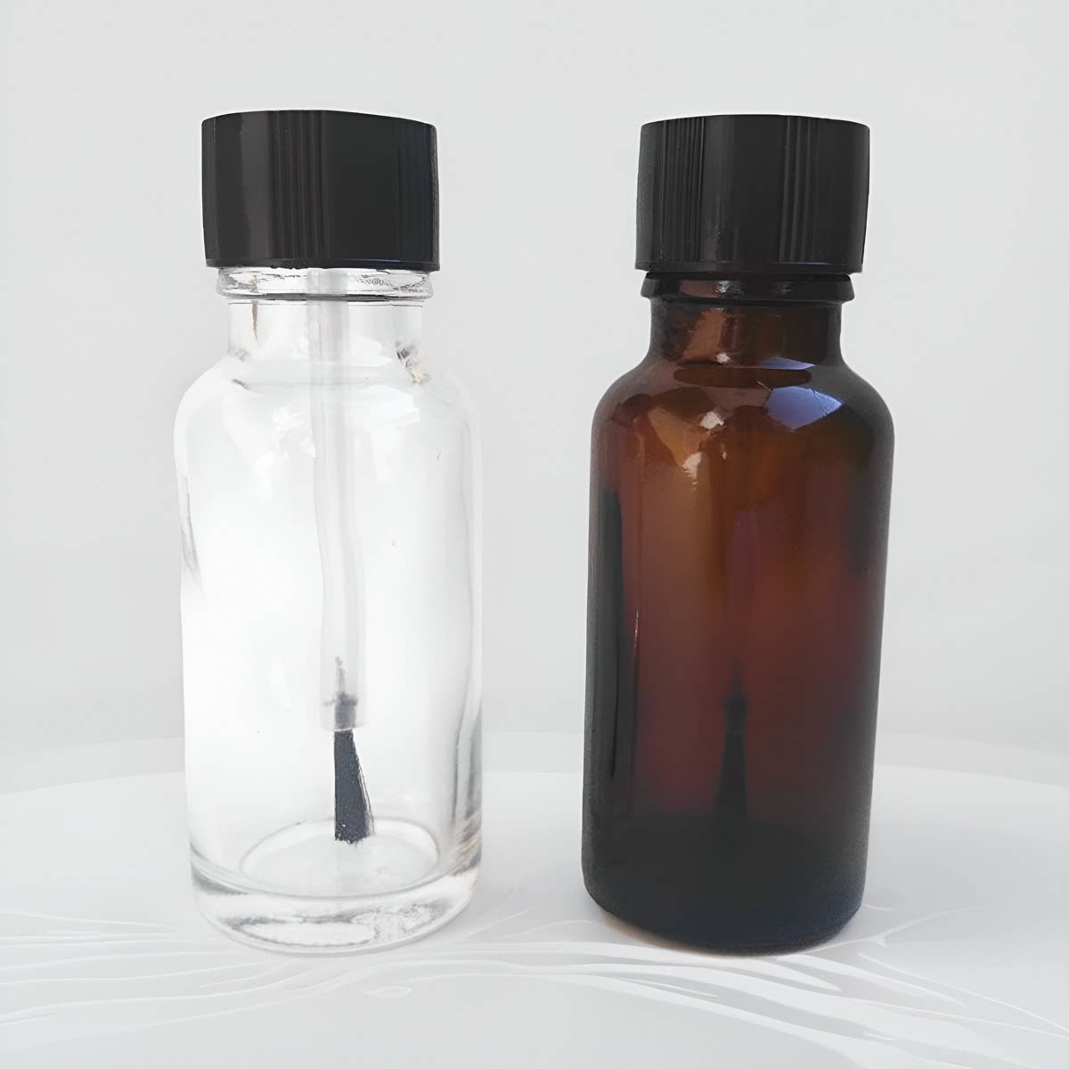 毛刷瓶5-100ml玻璃瓶带毛刷盖胶水瓶密封补漆瓶 大容量指甲油瓶子