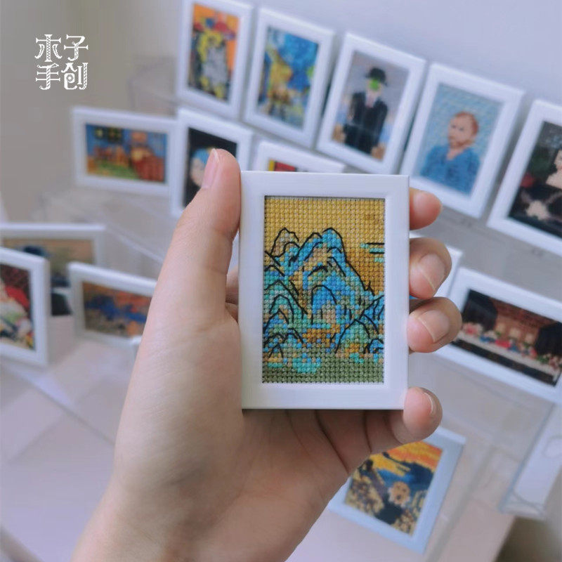 【木子手创】创意迷你名画江山图清明上河图十字绣手工材料包装饰