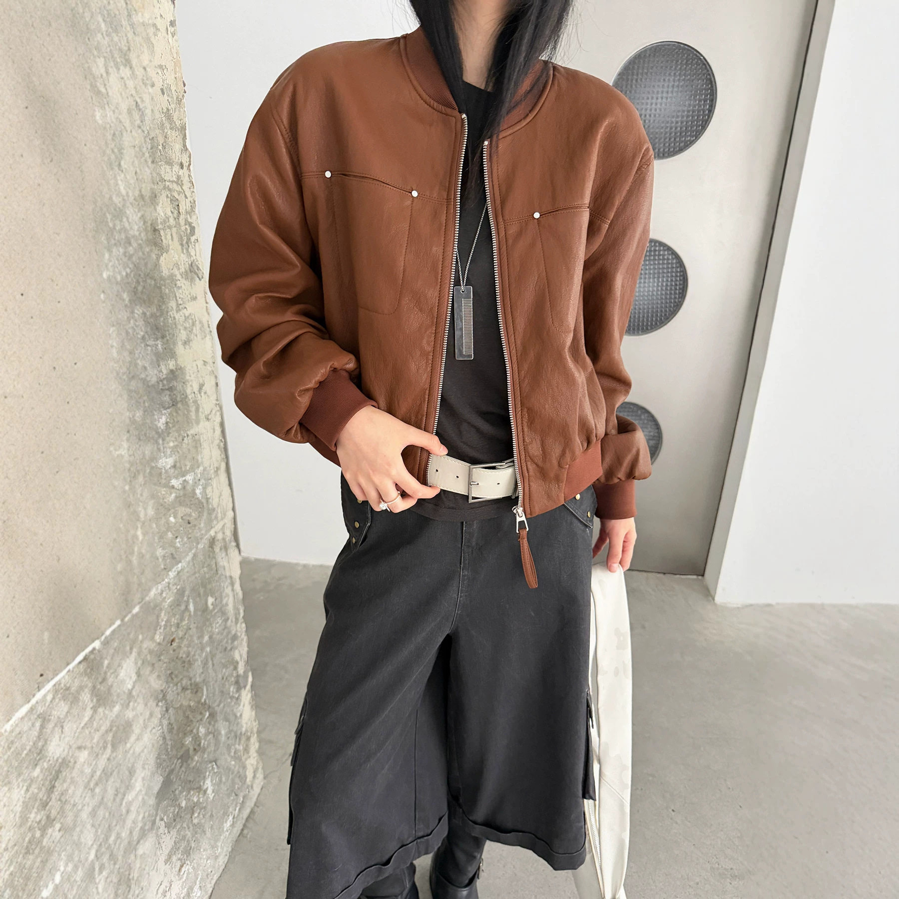 pu皮衣外套女款2026秋季新款宽松休闲短款棒球服帅气免洗皮夹克