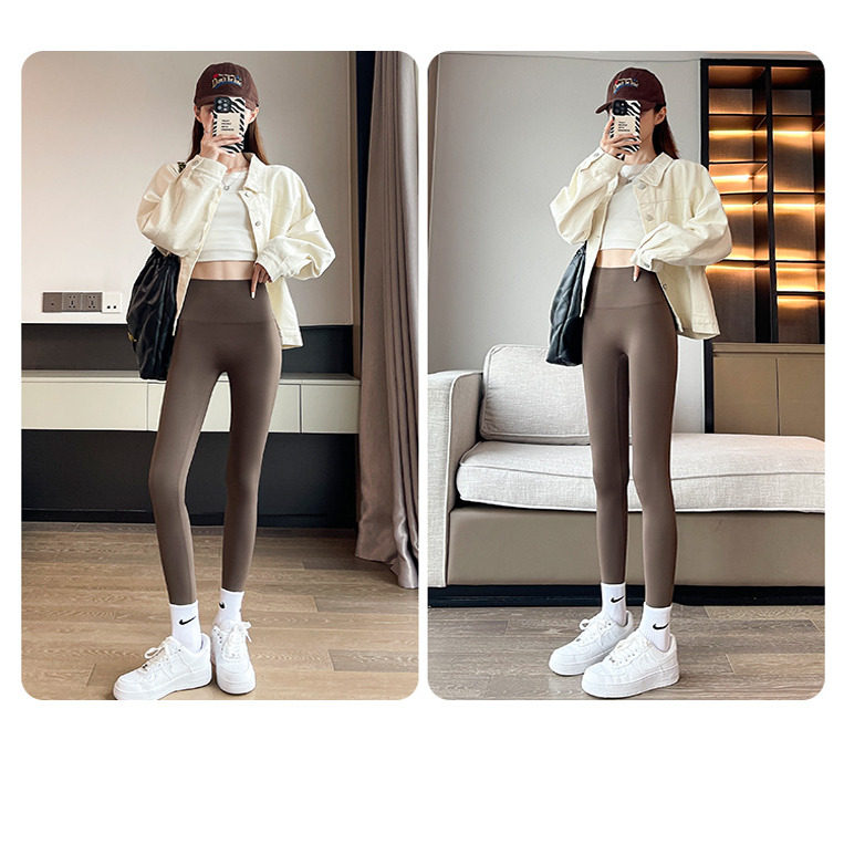 黑色高弹力鲨鱼裤女款外穿2026春装新款加绒身显瘦小脚打底裤子