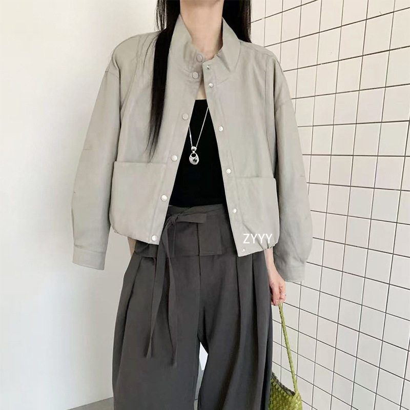 外套女款薄款帅气机车风皮衣女2026夏季新款立领短款免洗PU皮夹克