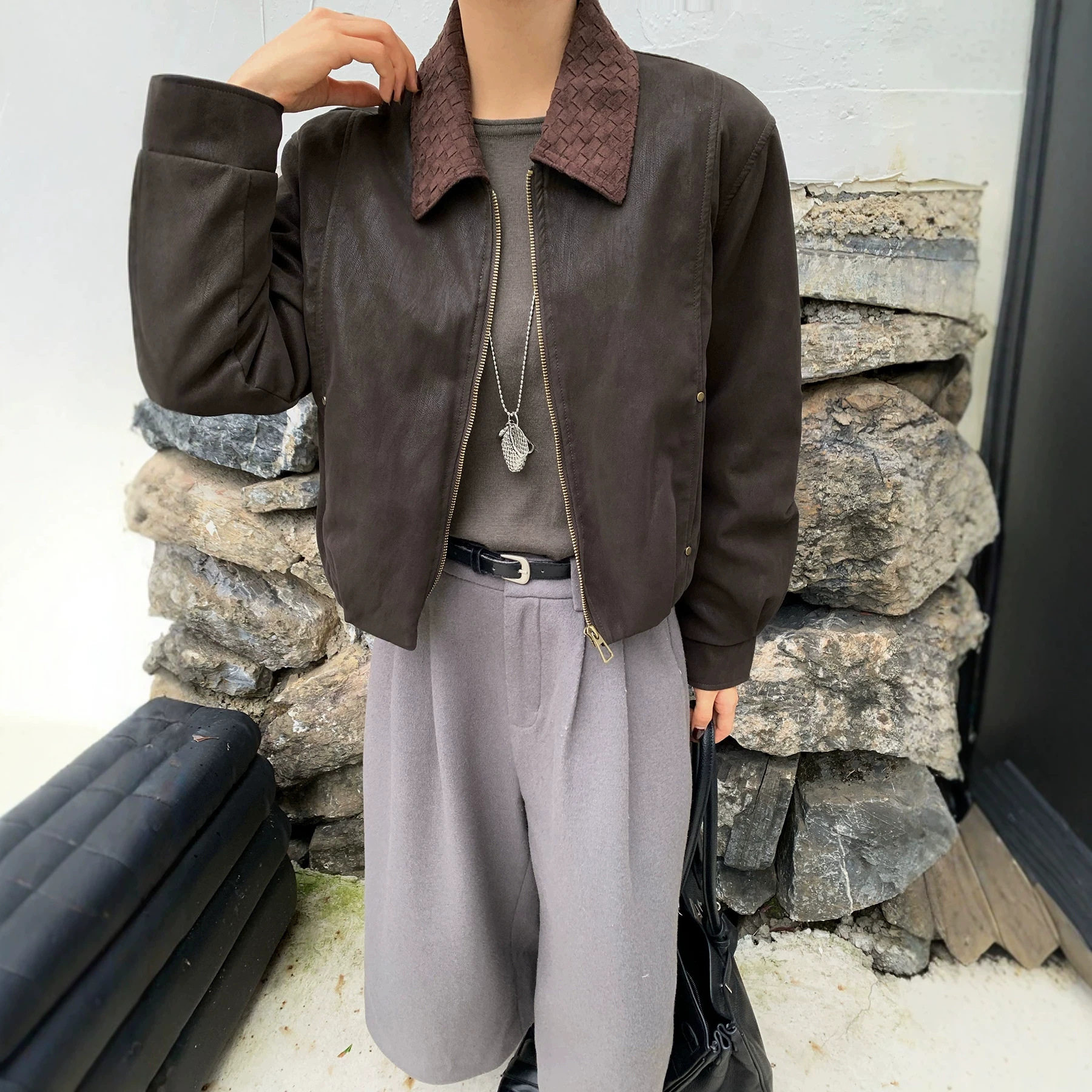 高级感加厚短款皮衣外套女款2026冬季新款宽松休闲加绒韩版皮夹克