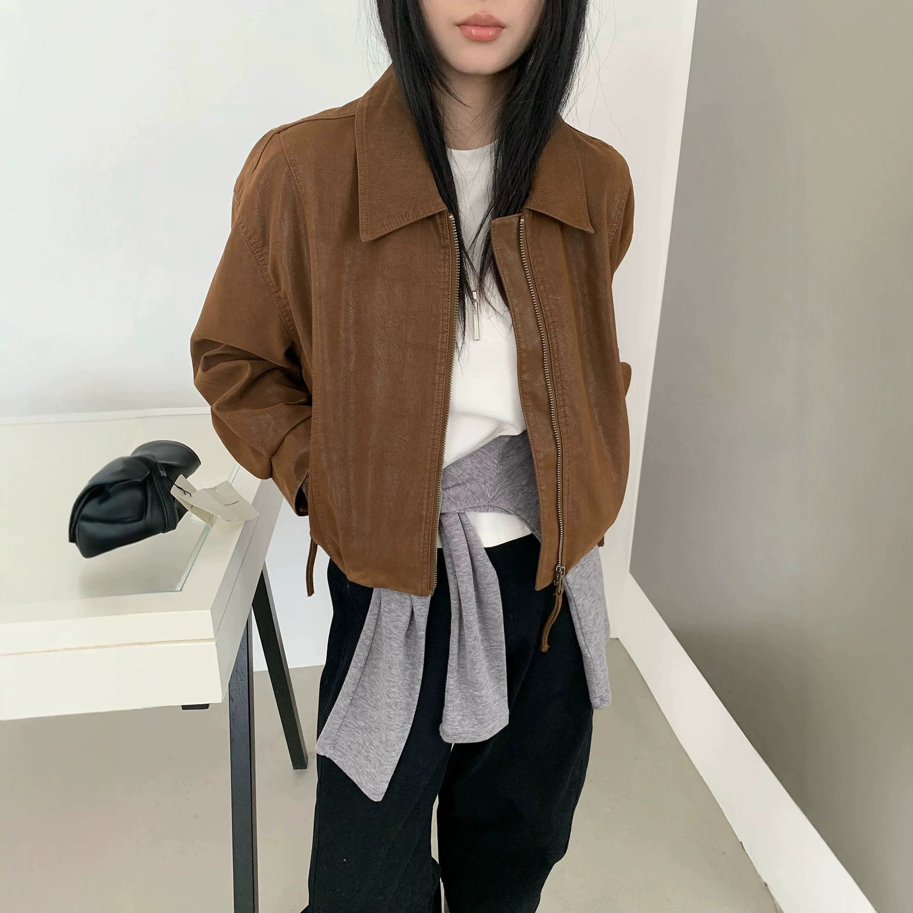 2026秋季新款高级感皮衣外套女短款韩版复古修身帅气女士pu皮夹克