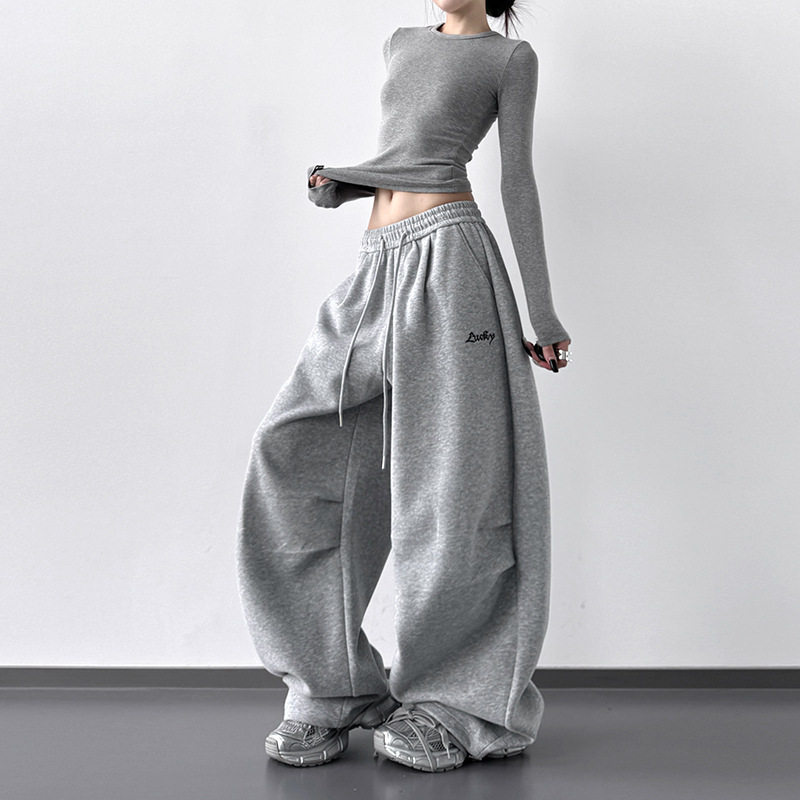 2026秋季新款休闲卫裤女款巨好看漂亮hiphop高街垂感运动工装裤子