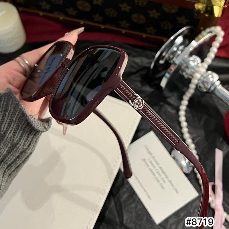 新款红框小脸太阳眼镜女偏光配近视网红时尚圆形墨镜韩版旅游驾驶