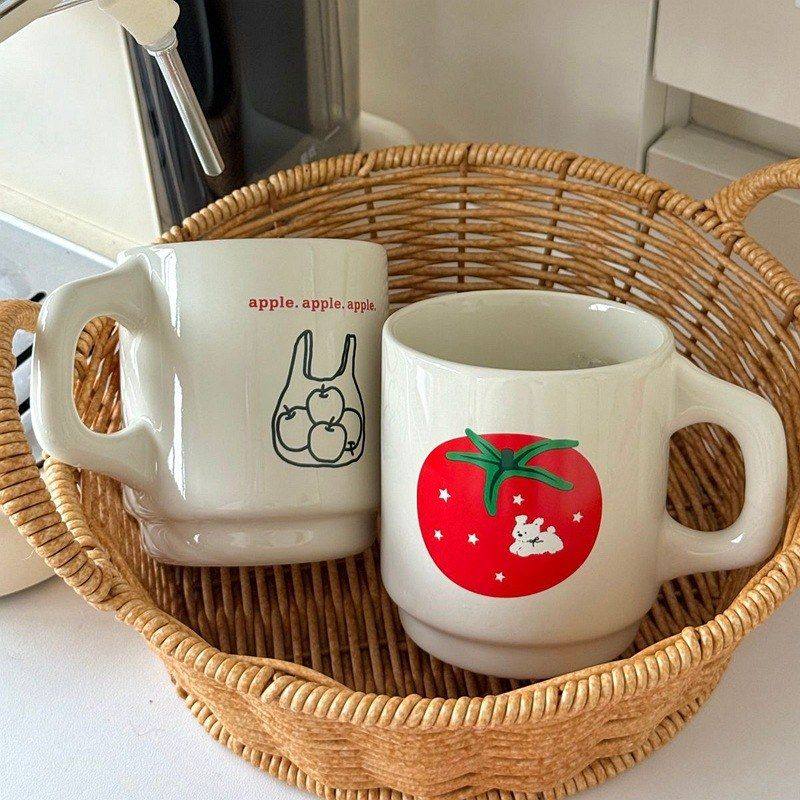 韩国ins风可爱番茄陶瓷杯马克杯家用早餐牛奶杯情侣咖啡喝水杯子,包装,陶瓷瓶,淘宝优惠券,粉丝福利购,淘宝优惠卷