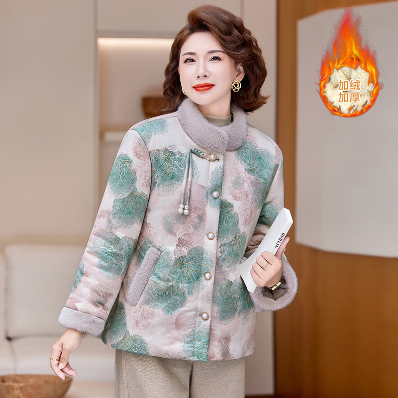 妈妈秋冬外套2025新款中老年人棉袄女奶奶冬装加绒加厚衣服老太太