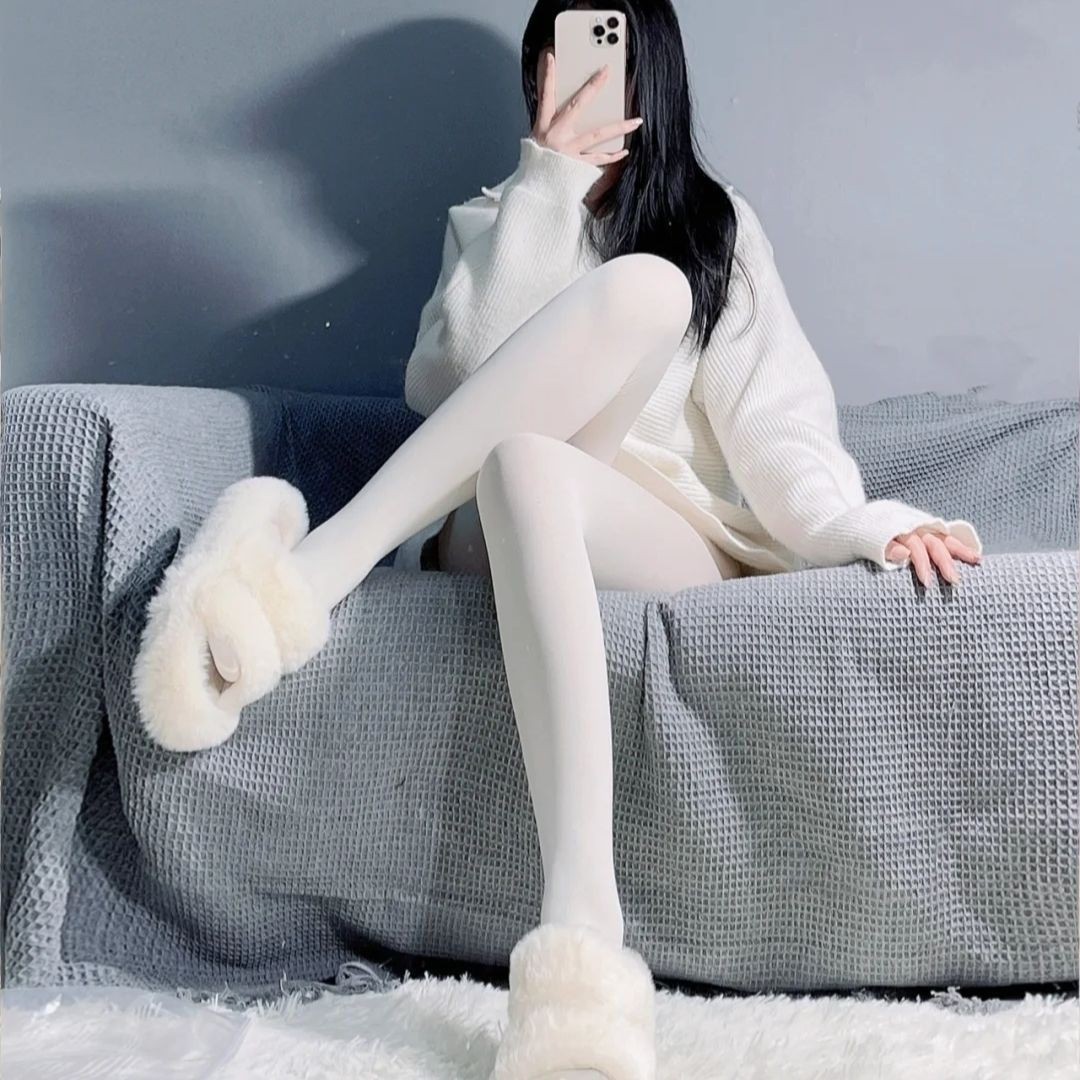 天鹅绒学生白丝连裤袜纯欲奶白丝袜软萌甜系jk洛丽塔打底连裤袜