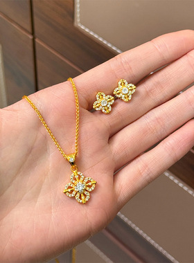 青岛黛美舒饰品小红书爆款复古时尚精致镂空金刚杵项链轻奢小众