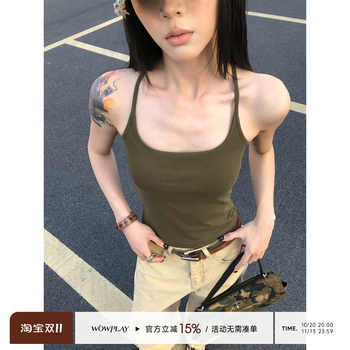 杨九七美式辣妹带胸垫吊带背心女