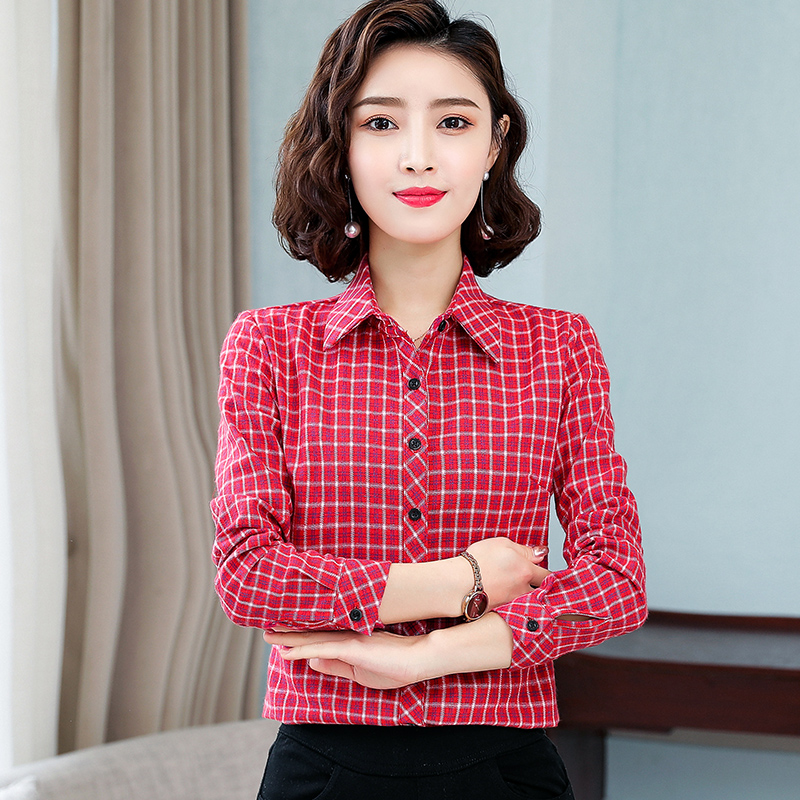 Real shot new Plaid solid color long sleeve collar slim professional dress fashion shirt