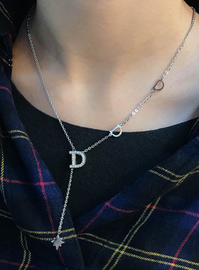 秋冬D字母设计款项链新款高级