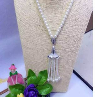 925镀银流苏项链配件 尼泊尔风格项链吊坠可挂小珠子 珍珠项坠