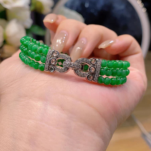 925镀银珍珠扣子配件单双三排扣手工DIY串珠材料手链项链连接搭扣