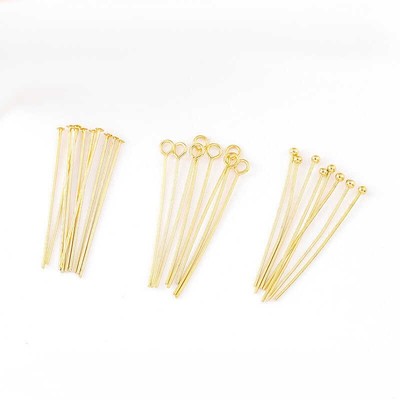 18K金金属球针9字针平头针手链项链耳环制作材料DIY饰品配件手工