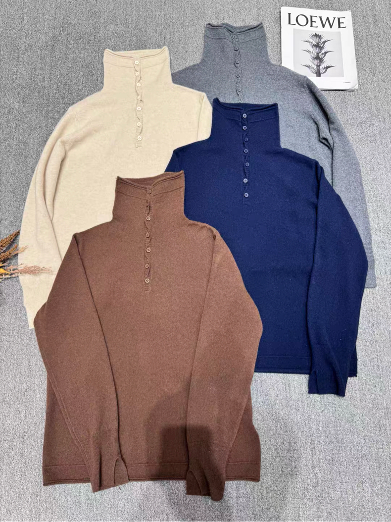 瑞瑞欧货2025冬季新款时尚百搭长袖高领立领修身显瘦山羊绒1256