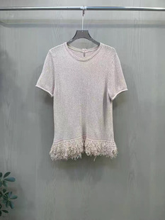 百搭圆领短袖 瑞瑞欧货2026春季 新款 时尚 T恤7901 下摆流苏设计短袖