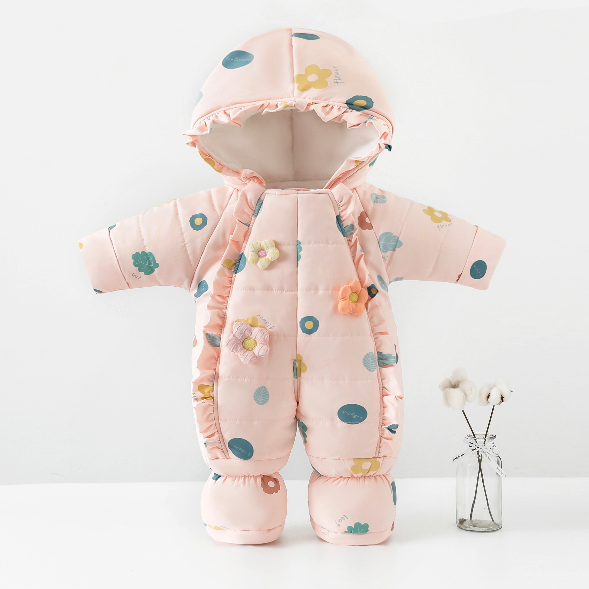 棉质外出抱衣哈衣加绒厚冬季