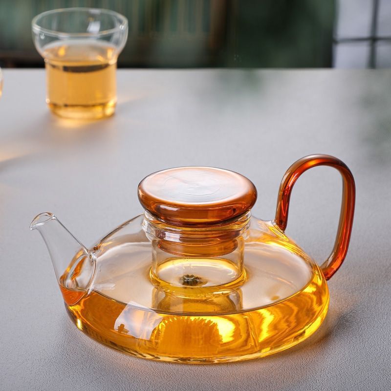 茶咖壶彩色玻璃过滤泡水