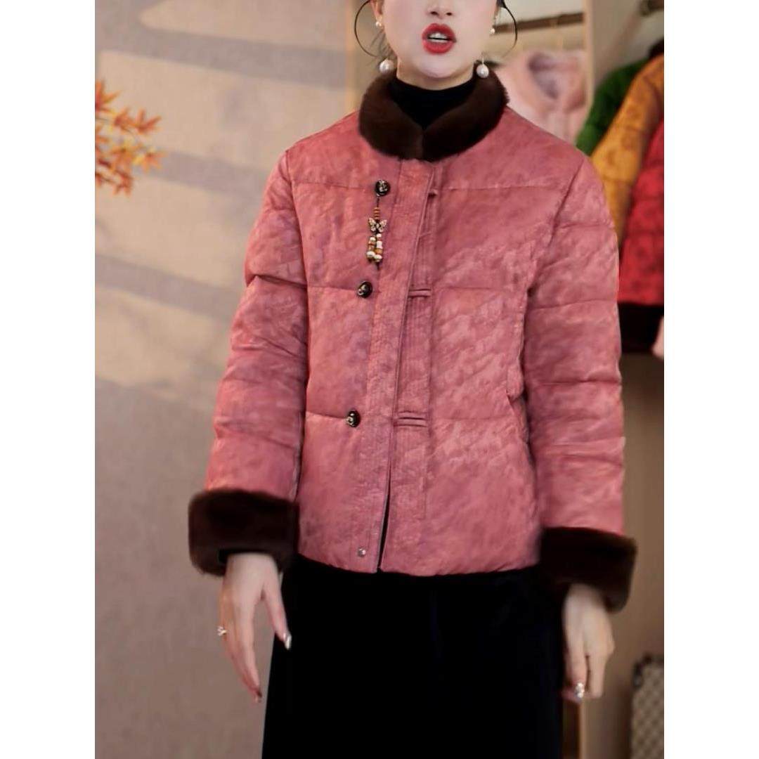 国风轻奢加厚毛领棉服2025冬季新款妈妈装洋气显瘦减龄保暖棉外套,女装/女士精品,棉衣/棉服,淘宝优惠券,粉丝福利购,淘宝优惠卷