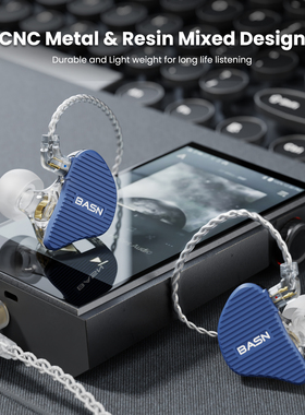 BASN MiX-PD（平板喇叭+动圈）2针入耳式监听HiFi耳机金属CNC面盖