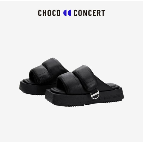 CHOCO CONCERT圆方不对称魔术贴面包凉拖鞋