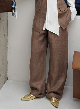 ELVIS CHEUNG 亚麻斜纹肌理长裤 E26SS10062AA902