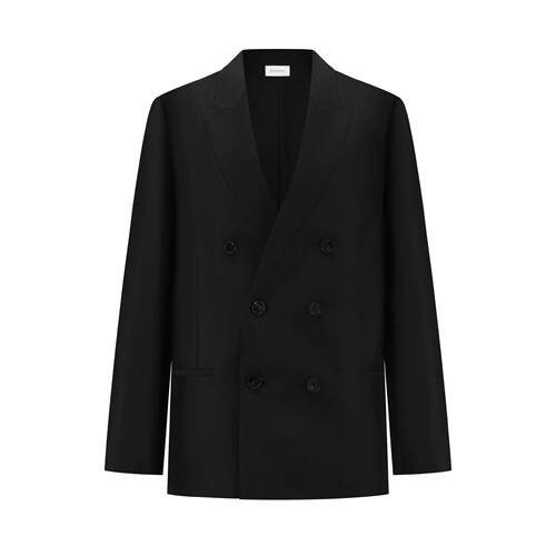 黑色假领廓形西装 E1JBSSSU20004BL  INTO THE EAST