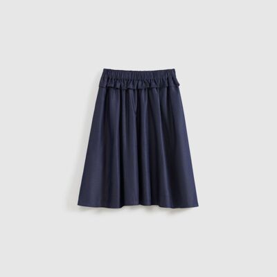 SHORT SENTENCE 莱塞尔牛仔荷叶边弹力腰半裙 26PFSK10