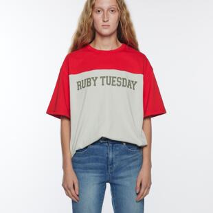 YCH R26TS11131 胸前字母拼色短袖