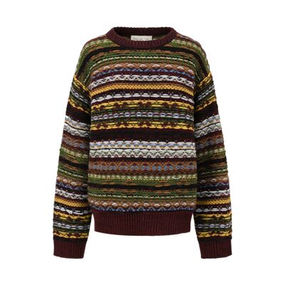 SWAYING/KNIT 粗支虚线提花大毛衣 SW25AW1T19C