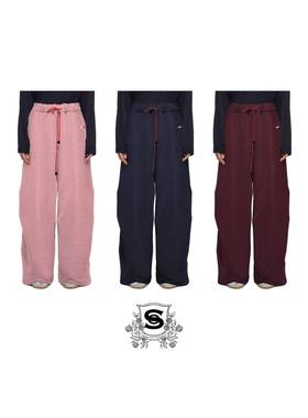 SELALA GU X OITMMTIO 桑蚕丝羊绒摇粒绒加绒休闲裤