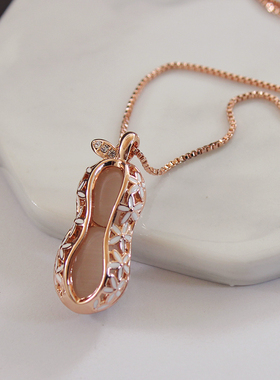 花生猫眼石百搭闺蜜款项链饰品