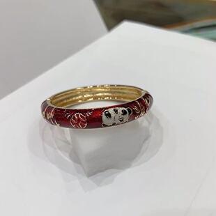 珐琅彩滴油熊猫手镯女大童9岁到15岁正品北京景泰蓝手镯旅游礼物