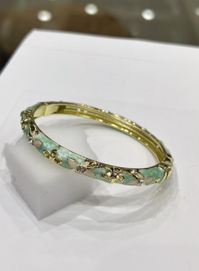 正宗北京景泰蓝手镯女珐琅细圈开口镀金汉服特色闺蜜送礼老外包邮