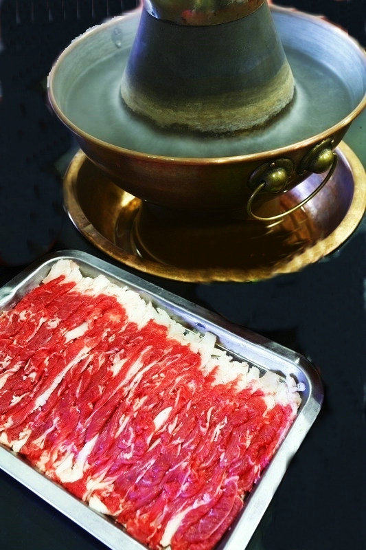 上海热气涮羊肉生羊肉片手工切新鲜热气羊肉片200g火锅食材羊肉卷