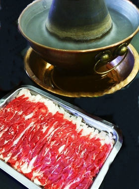 上海热气涮羊肉生羊肉片手工切新鲜热气羊肉片200g火锅食材羊肉卷