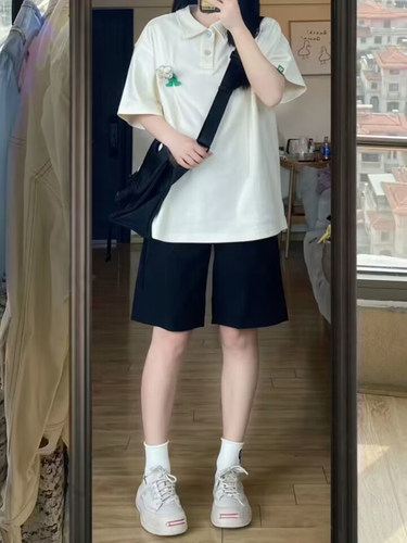 松紧腰韩版百搭五分裤纯色短裤