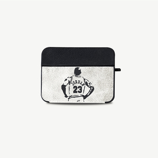 乔丹背影【翻毛皮质】Airpods4降噪耳机壳AirPodspro2/3代保护套简约小众运动风适用苹果第二三四代男生篮球