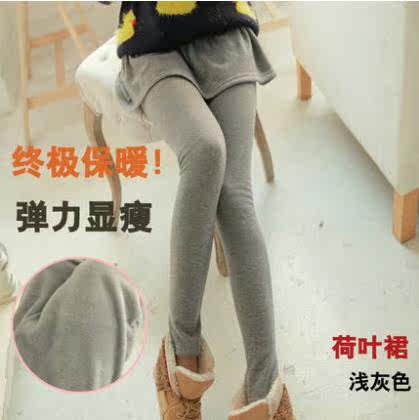 卓朵加绒加厚冬季百褶裙子假两件打底裤显瘦外穿女打底裤裙裤