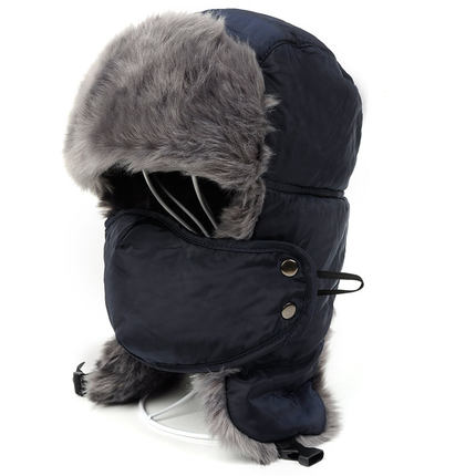 男女冬季口罩雷锋帽冬天中老年户外加厚护耳韩版潮毛线保暖防风帽