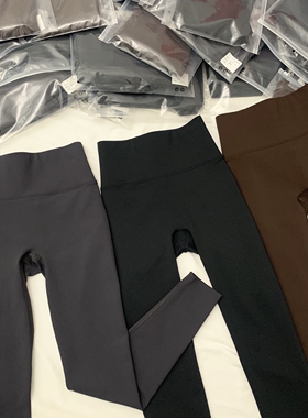 吾馨磨毛无T线鲨鱼裤女秋冬季远红外发热高腰收腹薄绒打底裤外穿