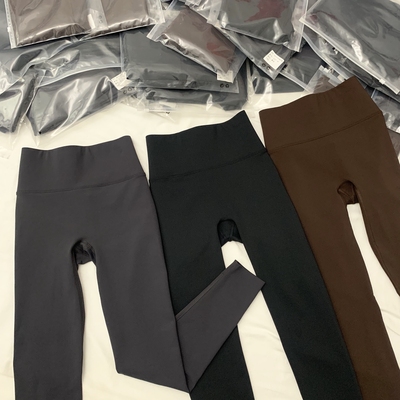 吾馨磨毛无T线高腰收腹打底裤女