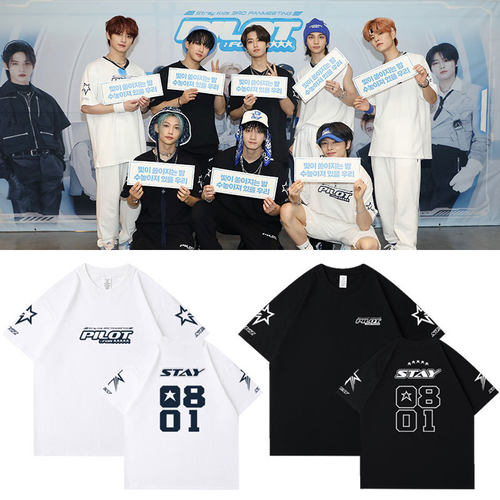 StrayKids演唱会3RD FM 5STAR周边同款短袖t体恤宽松印花打歌衣服