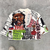 Cartoon卡通圆领短袖 T恤2025印花嘻哈街头新款 上衣欧美vintage