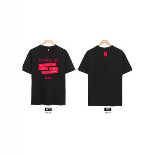 BTS 2026 巡演应援服复古做旧 T 恤宽松大码男女同款圆领上衣