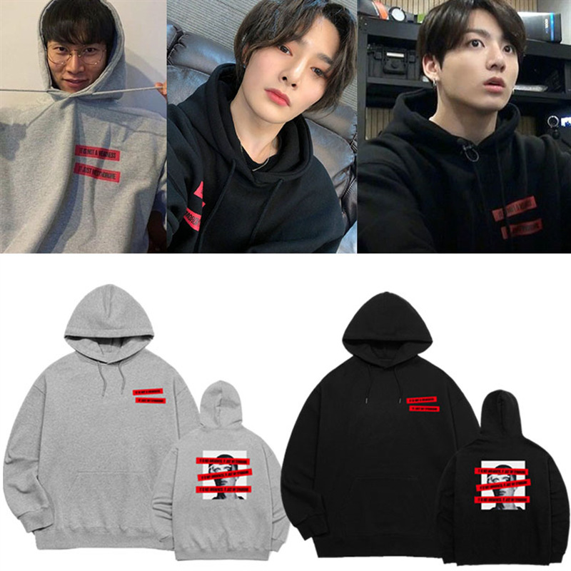 田国STRAYKIDS梁精寅徐恩光同款卫衣服男女宽松秋冬加绒连帽衫