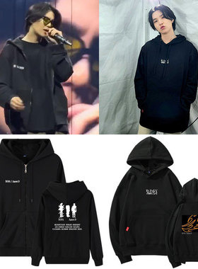 SUGA闵玧其专辑AgustD D-DAY演唱会周边同款卫衣服薄加绒拉链开衫